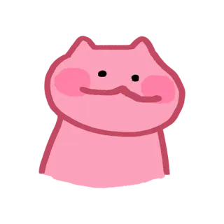 ☺️ gato, lindo, rosa, animal, dibujos animados, pegatina telegram sticker
