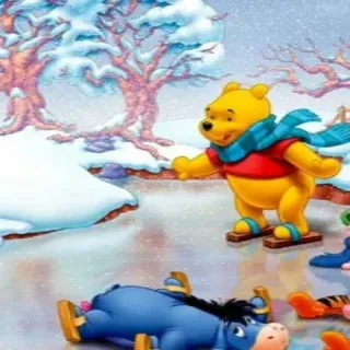 ❄️ Winnie the Pooh Winnie the Pooh, Eeyore, Tigger, Winter, Snow, Children's illustration telegram sticker