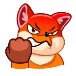 😡 fuchs, wütend, cartoon, tier telegram sticker