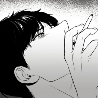 🖤 fumare, uomo, sigaretta, bianco e nero, scala di grigi, ritratto telegram sticker