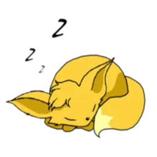 😴 renard, animal, mignon, sommeil, dormir, enroulé, dessin animé telegram sticker