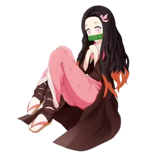 🙏 Nezuko Kamado Demon Slayer anime, demon, girl, cute, nezuko whatsapp sticker