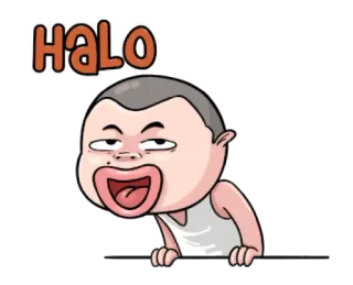 😀 HALO Dibujo animado, Saludo, Halo, Personaje, Divertido, Expresión whatsapp sticker