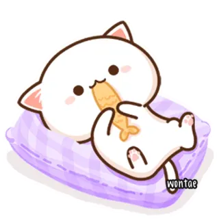 Mochi Mochi Peach Cat by @wontae telegram stickers