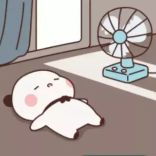 🍃 panda, cute, cartoon, sleeping, fan, lazy telegram sticker