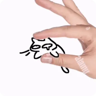 😡 cat, hand, finger, animal, cute, sketch telegram sticker