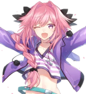 😄 Astolfo Fate/Apocrypha Anime, Personaje, Kawaii, Manga, Otaku, Lindo telegram sticker