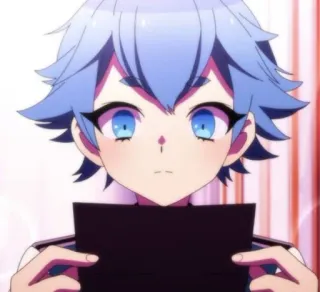😸 Anime, Charakter, blaue Haare, süß, Porträt telegram sticker