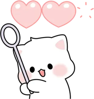 🐈 gato, fofo, kawaii, corações, pirulito, doce telegram sticker