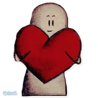 😍 @afasoft serce, miłość, uczucie, postać, kreskówka, prosty, czerwony, walentynki telegram sticker