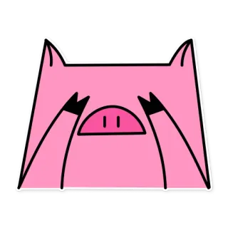 🙈 Свинья, Животное, Розовый, Мультфильм, Наклейка telegram sticker
