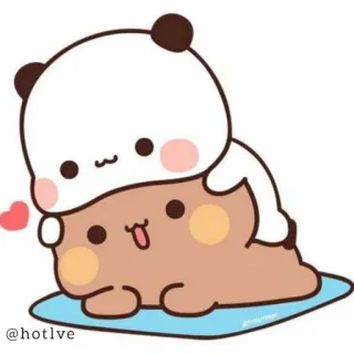 ☺ @hotlve cute, animals, bears, panda, kawaii, cartoon, sticker telegram sticker