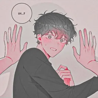 🐇 UH...? Anime, Personaggio, Illustrazione, Ragazzo, Maschio, Cartone animato whatsapp sticker