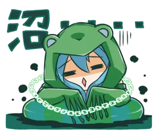 🐸 ウワーッ anime, kikker, hoodie, cartoon, kawaii, manga telegram sticker