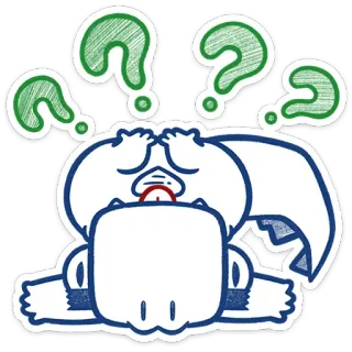 ❓ question, confused, thinking, cartoon, cute telegram sticker