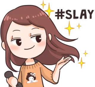 💁‍♀️ #SLAY arrasar, garota, brilho, fofo, hashtag telegram sticker