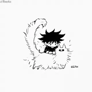 ❤️ Anime, Cartone animato, Gatto, Chibi, Carino telegram sticker