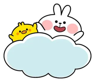 🌼 coelho, pintinho, nuvem, fofo, animal, adesivo telegram sticker