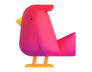 🐦 bird, pink, animal, cute, cartoon telegram sticker