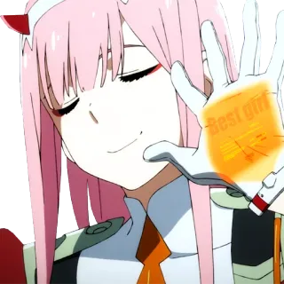 😌 Zero Two Darling in the Franxx Best girl anime, zero two, darling in the franxx, best girl telegram sticker