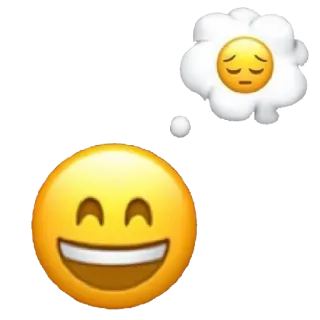 😔 Эмодзи, Грустный, Счастливый, Мысль, Выражение whatsapp sticker