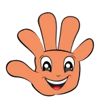 👋 手, 卡通, 微笑, 手指, 插图 whatsapp sticker