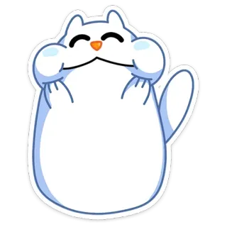 ☺️ kucing, lucu, hewan, putih, bahagia, stiker telegram sticker