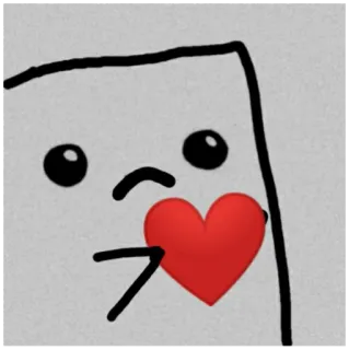 ♥️ Эмодзи, Сердце, Любовь, Поцелуй, Квадрат, Мультфильм telegram sticker