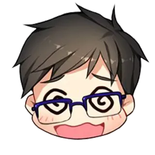 😵 dibujo animado, hombre, cara, gafas, ojos espiral, mareado, expresión, emoción whatsapp sticker
