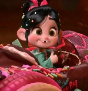 👍 Vanellope Wreck-It Ralph Vanellope von Schweetz, Ralph Reichts, Disney, animiert, Film, Cartoon whatsapp sticker