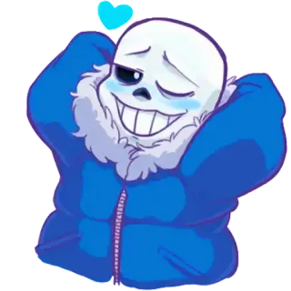 😏 Sans Undertale Санс, Undertale, скелет, мультфильм, видеоигра, милый telegram sticker