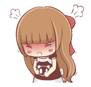 🍞 злой, мультик, милый, девушка, аниме, расстроенный, разочарованный telegram sticker