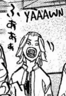 ❤️ YAAAWN sbadiglio, assonnato, anime, stanco whatsapp sticker