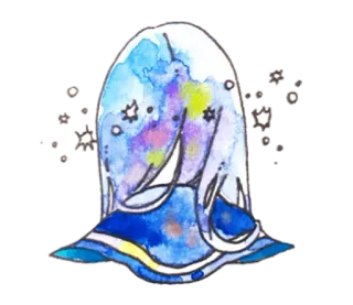 🌟 nhãn dán, màu nước, trừu tượng, thiết kế, hình minh họa telegram sticker