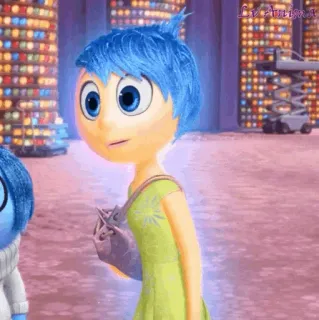 🤖 Joy Inside Out Gioia, Inside Out, Pixar, animato, personaggio, emozione telegram sticker