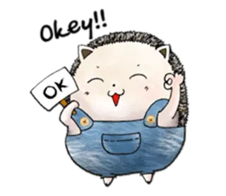 👌 okay! hérisson, mignon, ok, approbation, animal, dessin animé telegram sticker