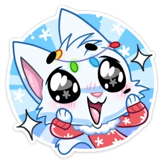 🤩 gato, fofo, inverno, natal, animal, gatinho, kawaii telegram sticker