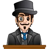 🔥 monocle, gentleman, Victorian, top hat, formal wear telegram sticker