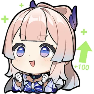 🎭 Sangonomiya Kokomi Genshin Impact +100 Anime, Videospiel, Niedlich, Figur, Positiv whatsapp sticker
