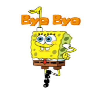 🙂 Spongebob Spongebob Squarepants Bye Bye hoạt hình, Spongebob, tạm biệt, chào tạm biệt, quần vuông, nickelodeon telegram sticker