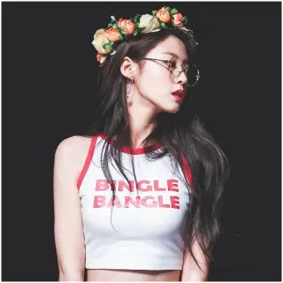 🦋 BINGLE BANGLE mujer, retrato, gafas, coreana, moda, brazalete rígido telegram sticker