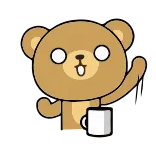😃 bear, cartoon, animal, coffee, cute, sticker telegram sticker