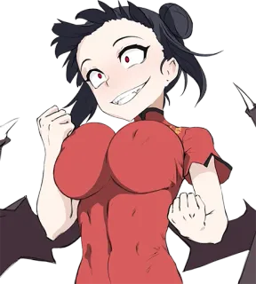 ✊ anime, mujer, dibujos animados, vestido rojo telegram sticker