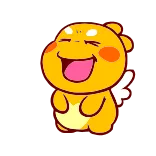 😂 mono, ángel, amarillo, dibujos animados, feliz, alado, animal, animado telegram sticker