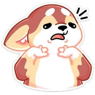 🐕 개, 만화, 귀여운, 카와이, 당황, 걱정 telegram sticker