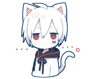💬 anime, cat, chibi, cute whatsapp sticker