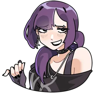 😏 Anime, Gothic, Gadis, Emo, Kartun telegram sticker