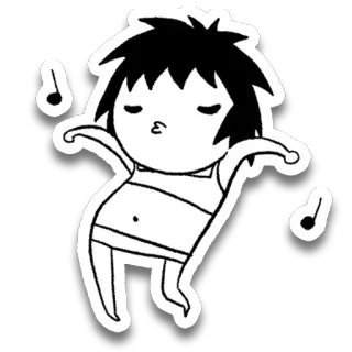 💃 dibujos animados, personaje, música, baile whatsapp sticker