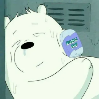 ✨ Ice Bear We Bare Bears FREEZE-E POP dibujo animado, oso, oso polar, polo, sudando, lindo, verano telegram sticker