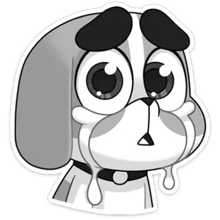 😭 dog, sad, cartoon, puppy, crying, animal telegram sticker